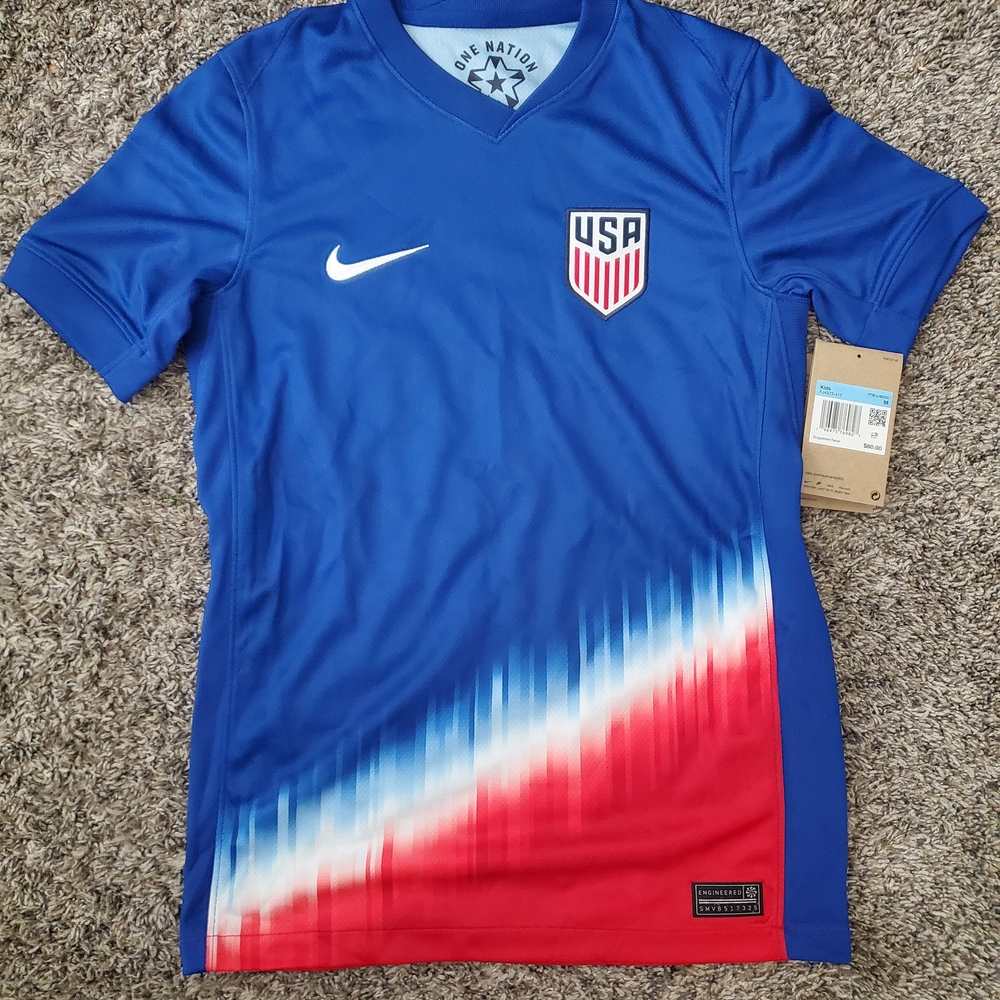 Nike USA Soccer Jersey Blue with Red and White